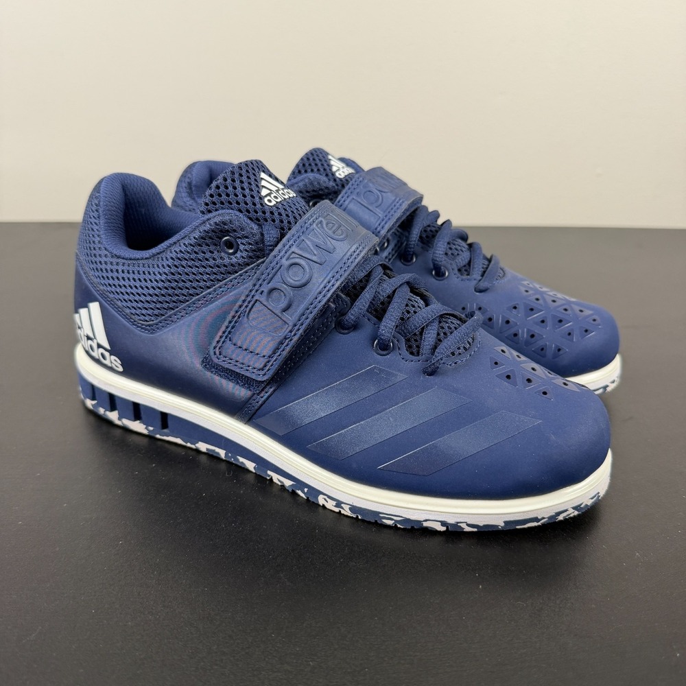 Adidas Powerlift Shoes Mens 6.5 Navy Blue Weightlifting Training Active Sneakers